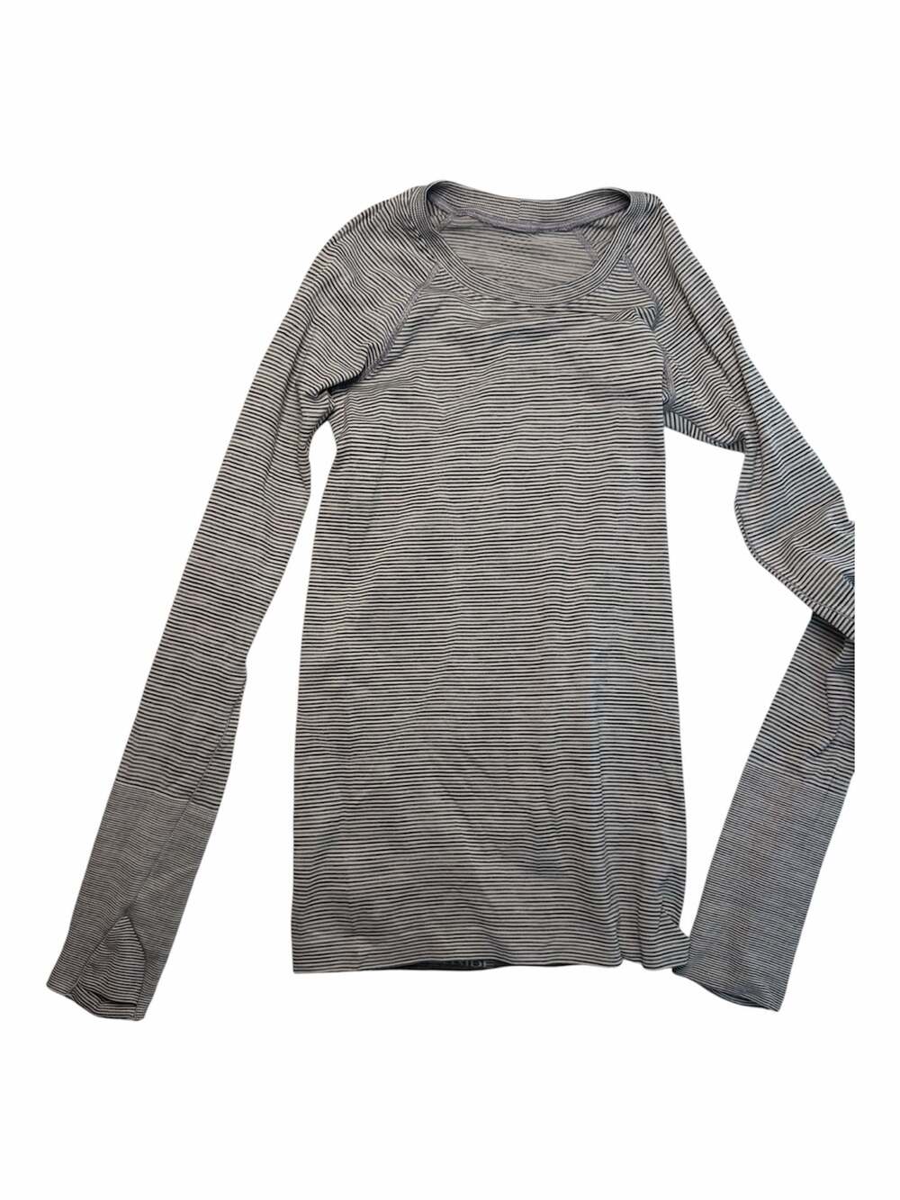 Lululemon Swiftly Tech Long Sleeve Shirt Striped with Thumbholes